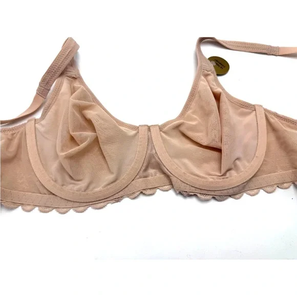 Wacoa Soft Sense Lace Underwire Bra 32D Rose Dust - Picture 4 of 8